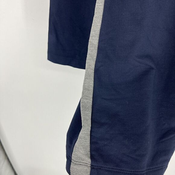 J Jill Wearever Tunic Top Size Medium Navy Sweatshirt Gray Side Stripe Pullover - Picture 3 of 8